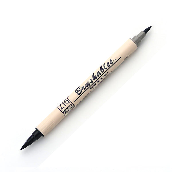 Kuretake Zig Brushables Brush Marker Pen - 24 Colours - 010 Pure Black - Brush Pens - Bunbougu