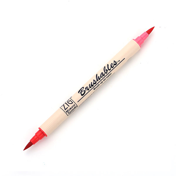 Kuretake Zig Brushables Brush Marker Pen - 24 Colours - 020 Pure Red - Brush Pens - Bunbougu