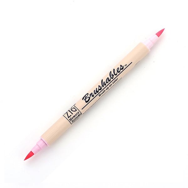 Kuretake Zig Brushables Brush Marker Pen - 24 Colours - 026 Baby Pink - Brush Pens - Bunbougu