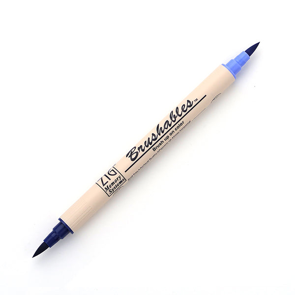 Kuretake Zig Brushables Brush Marker Pen - 24 Colours - 035 Navy - Brush Pens - Bunbougu