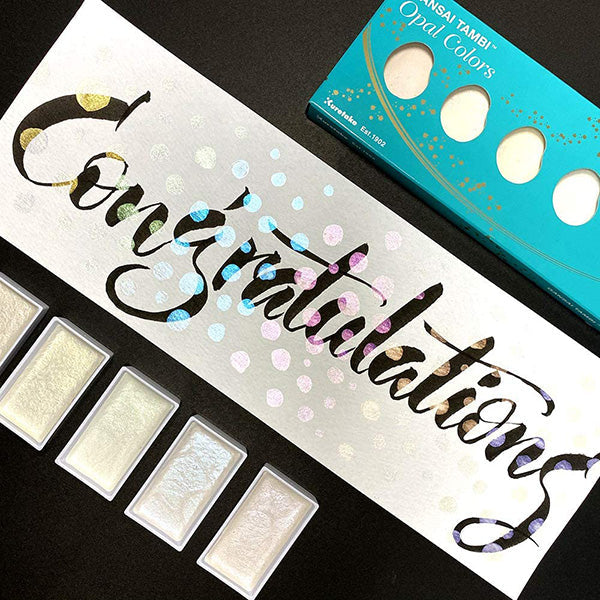 Kuretake Gansai Tambi Watercolour Set - Opal Colours - 6 Colour Set -  - Watercolours - Bunbougu