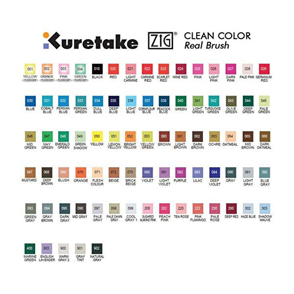 Kuretake Zig Clean Colour Real Watercolor Brush Pen - Yellow Colour Range - - Brush Pens - Bunbougu