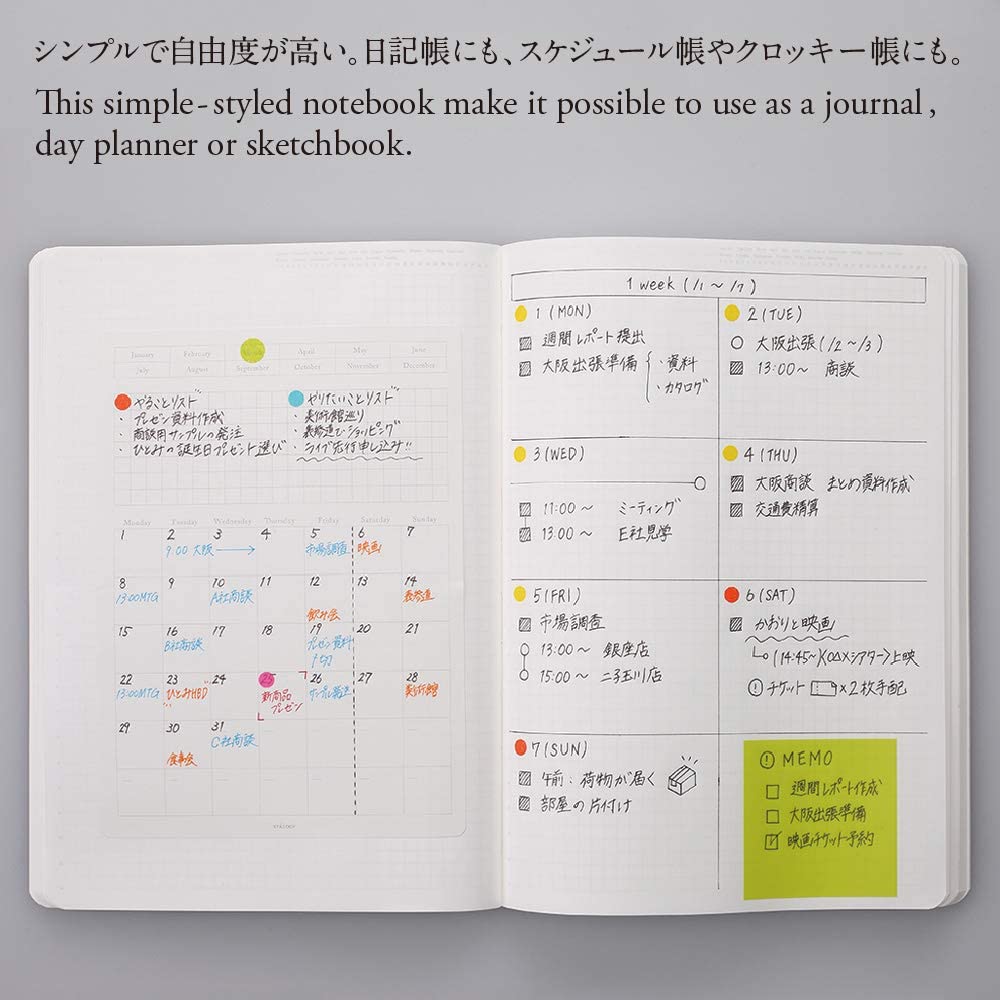Stalogy Editor's Series 365 Days Notebook - 4 mm Grid - Black - A5 -  - Notebooks - Bunbougu
