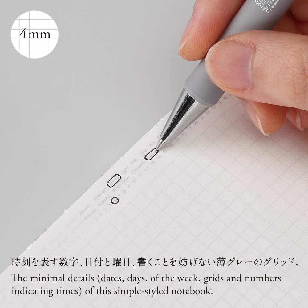 Stalogy Editor's Series 365 Days Notebook - 4 mm Grid - Black - A5 -  - Notebooks - Bunbougu
